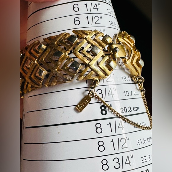 Monet 1” Wide Bracelet Gold and Silver tone with tag - Picture 3 of 7